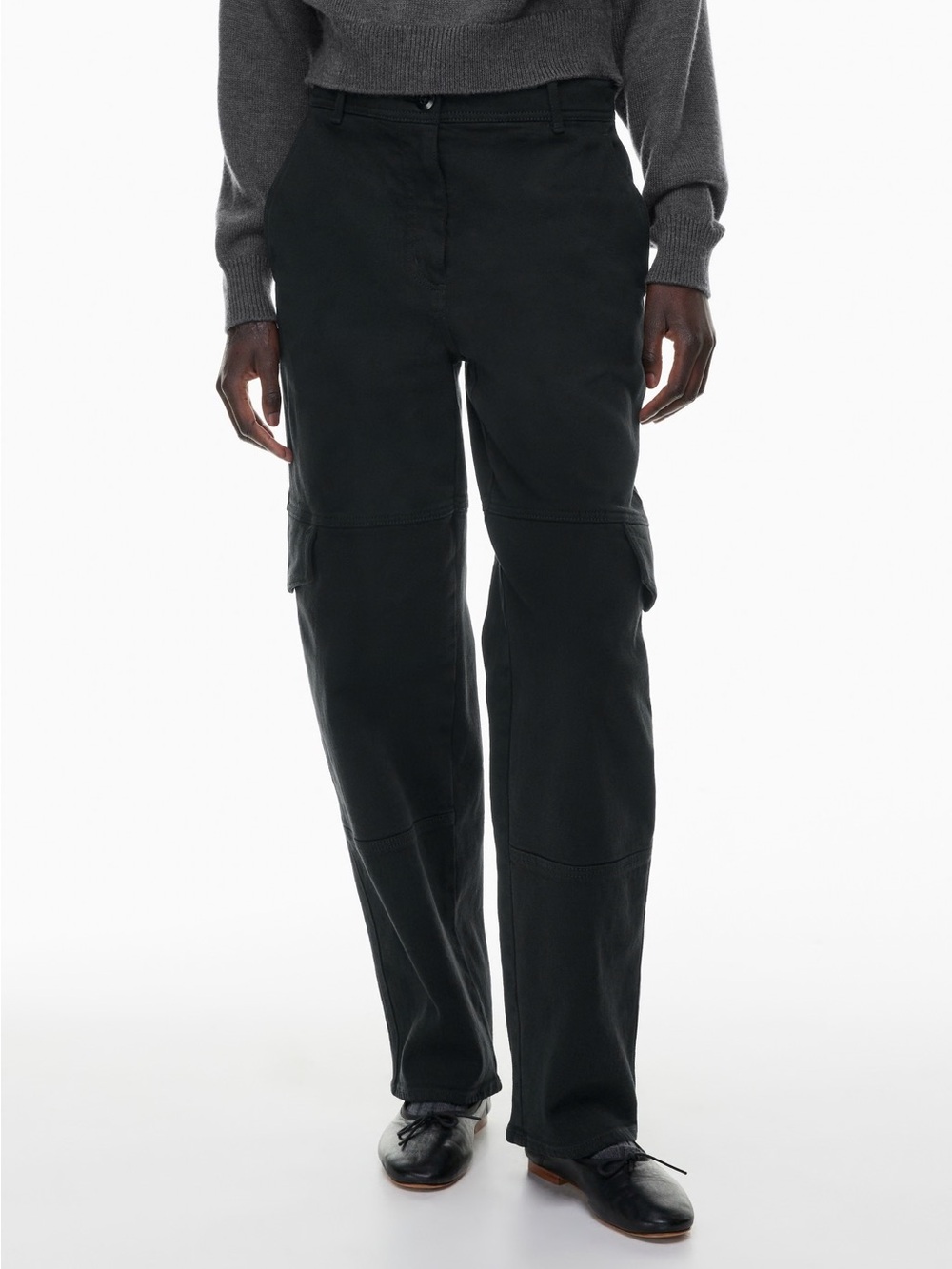 Aritzia Wilfred Free Modern Cargo Pants - Black Cotton Cargos
